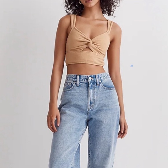 Madewell Knot Front Cropped Tank Top - Picture 2 of 11
